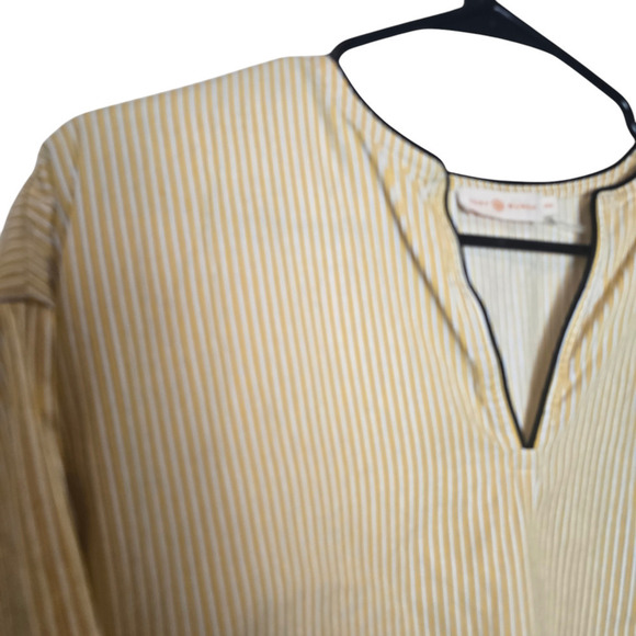 Tory Burch YELLOW Buddy stripe tunic size medium - Picture 3 of 8